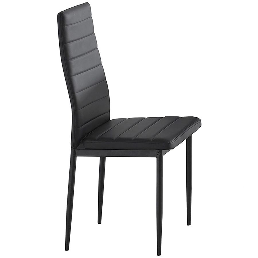 Chaise d'appoint Contra, ensemble de 6 en noir