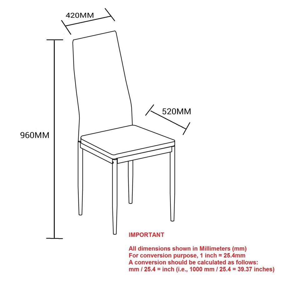 Chaise d'appoint Contra, ensemble de 6 en noir