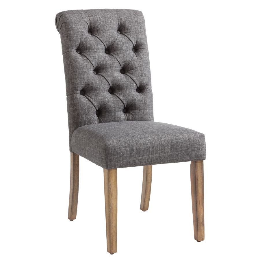 Chaise d'appoint Melia, lot de 2 en gris 