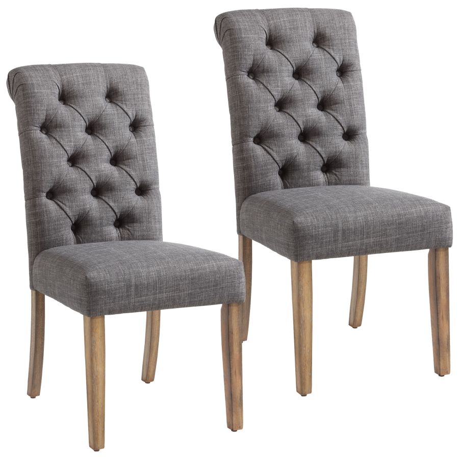 Chaise d'appoint Melia, lot de 2 en gris 