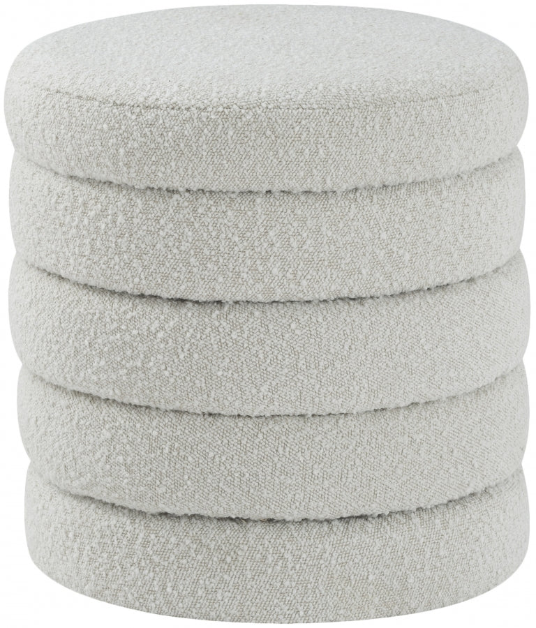 Pouf Aphia en tissu bouclé | Tabouret