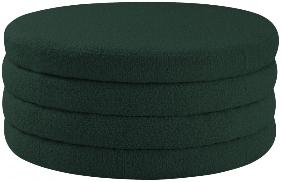Pouf Aphia en tissu bouclé | Table basse