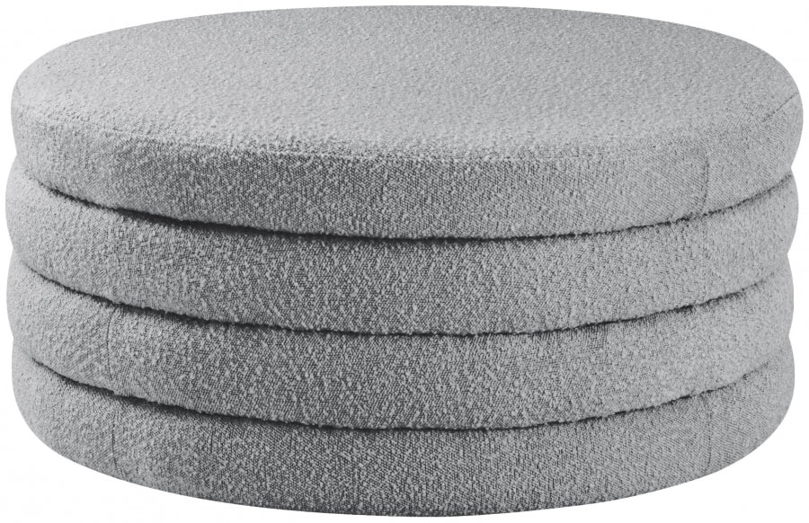 Pouf Aphia en tissu bouclé | Table basse