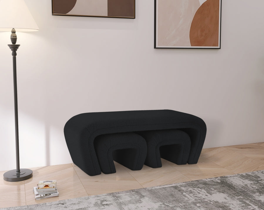 Banc en tissu bouclé Odélia