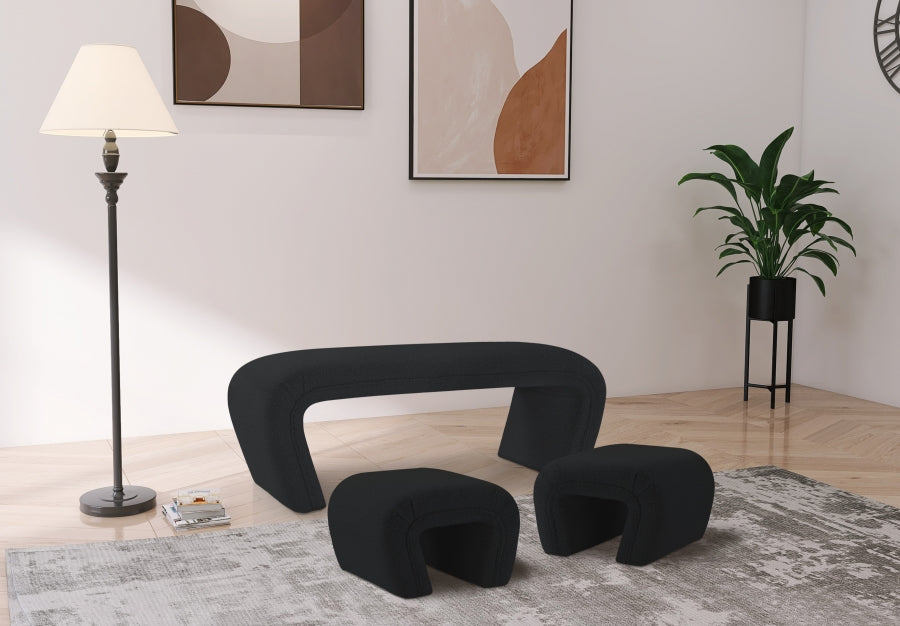 Banc en tissu bouclé Odélia