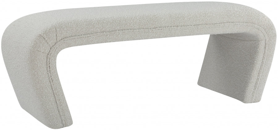 Banc en tissu bouclé Odélia