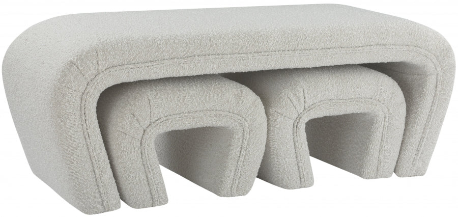 Banc en tissu bouclé Odélia