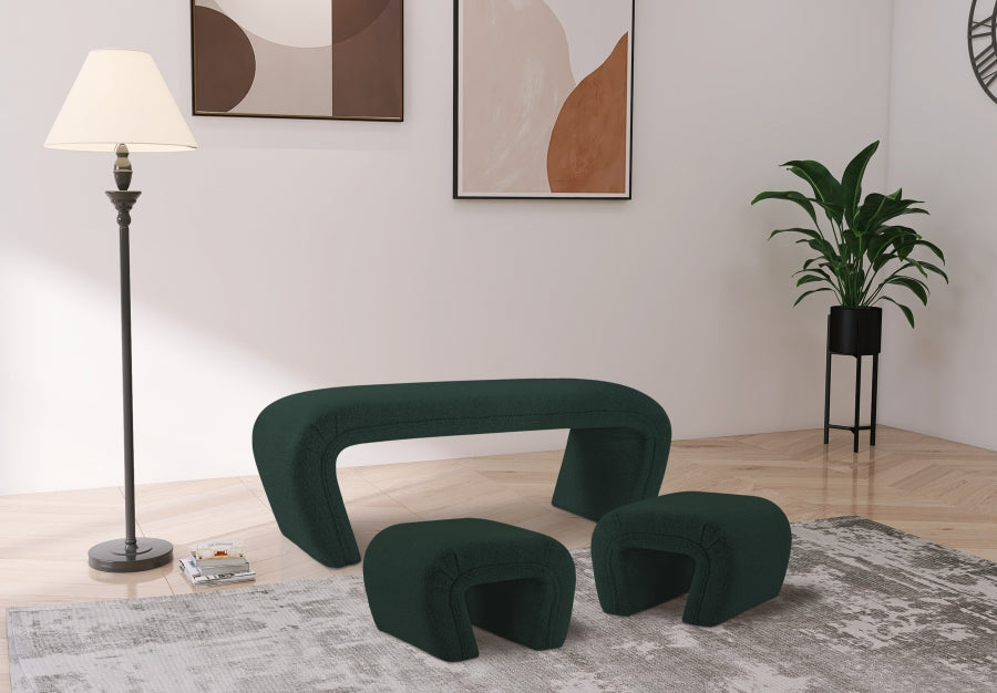 Banc en tissu bouclé Odélia