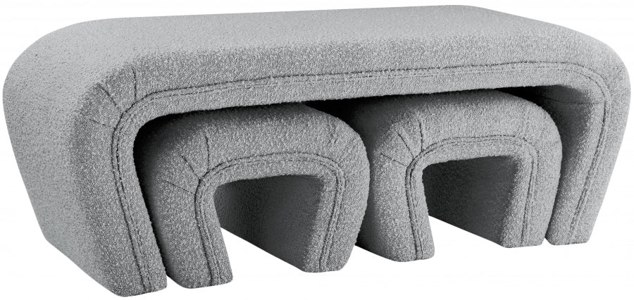 Banc en tissu bouclé Odélia