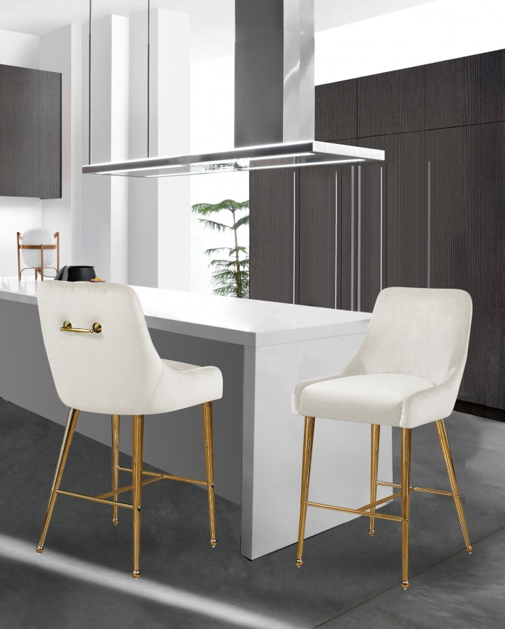 Tabouret de comptoir en velours Owen