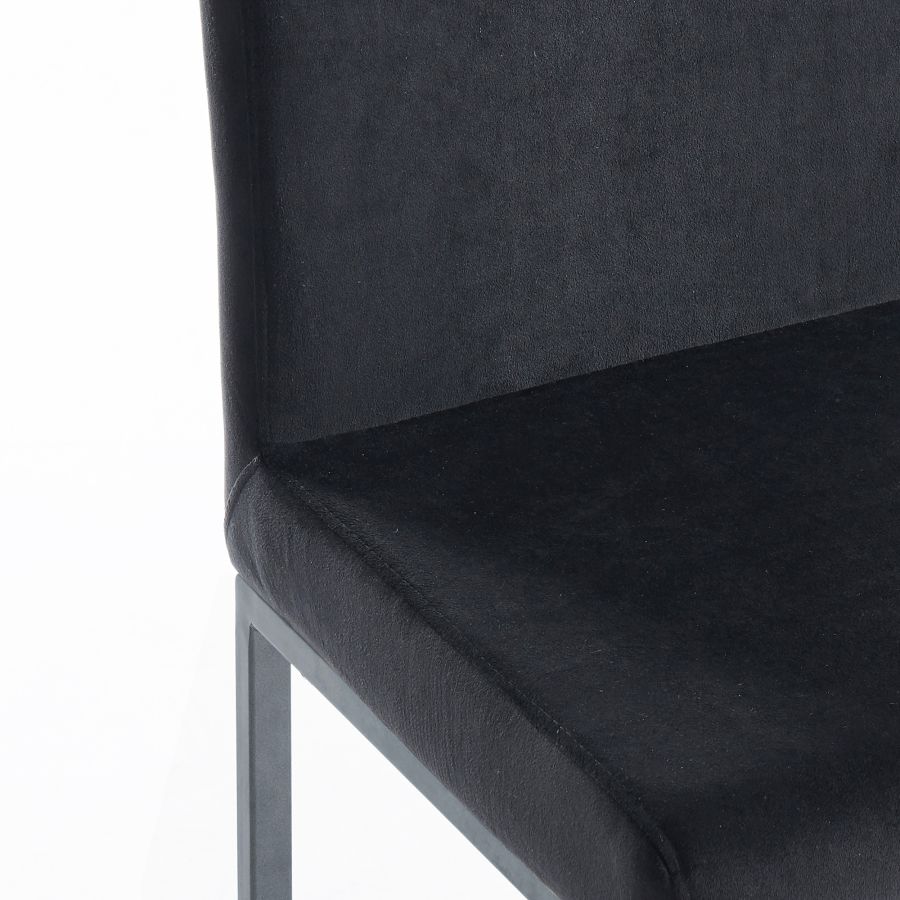 Tabouret de comptoir Diego 26'', ensemble de 2 en noir/pieds gris