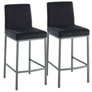 Tabouret de comptoir Diego 26'', ensemble de 2 en noir/pieds gris