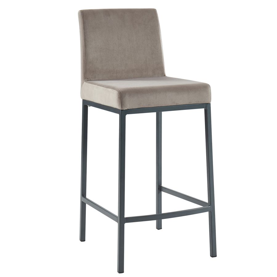 Tabouret de comptoir 26'' Diego, ensemble de 2 en gris/pieds gris