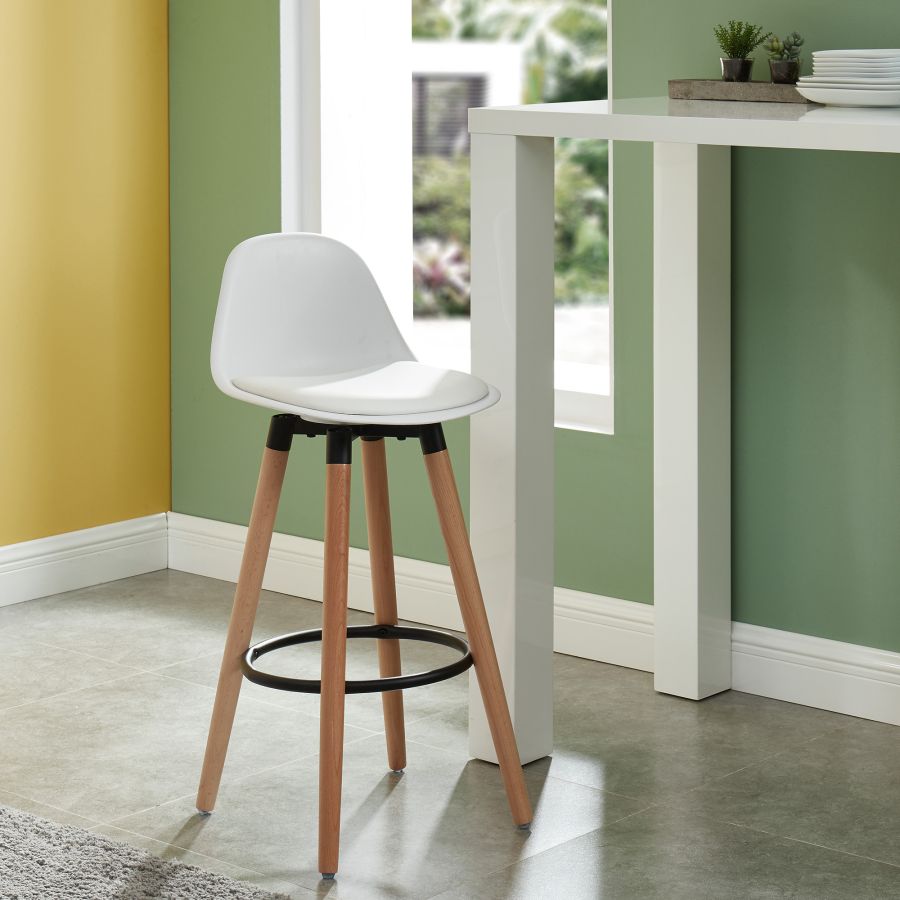 Tabouret de comptoir Diablo 26'', ensemble de 2 en blanc