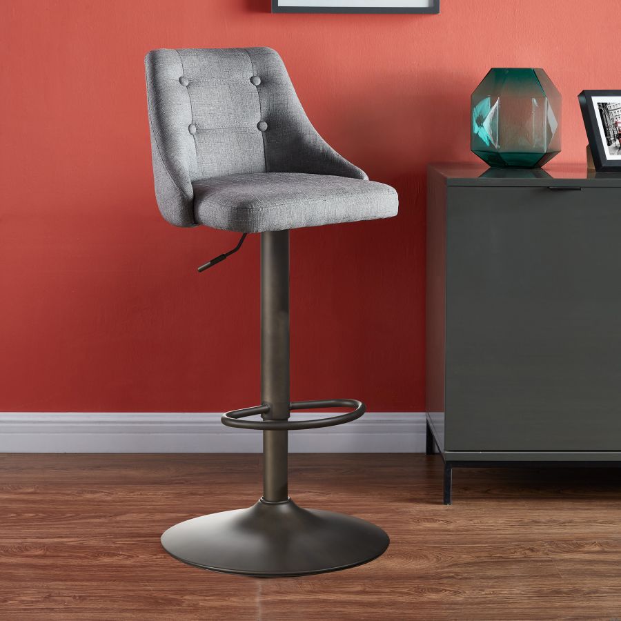 Tabouret Adyson Air Lift, lot de 2 en gris