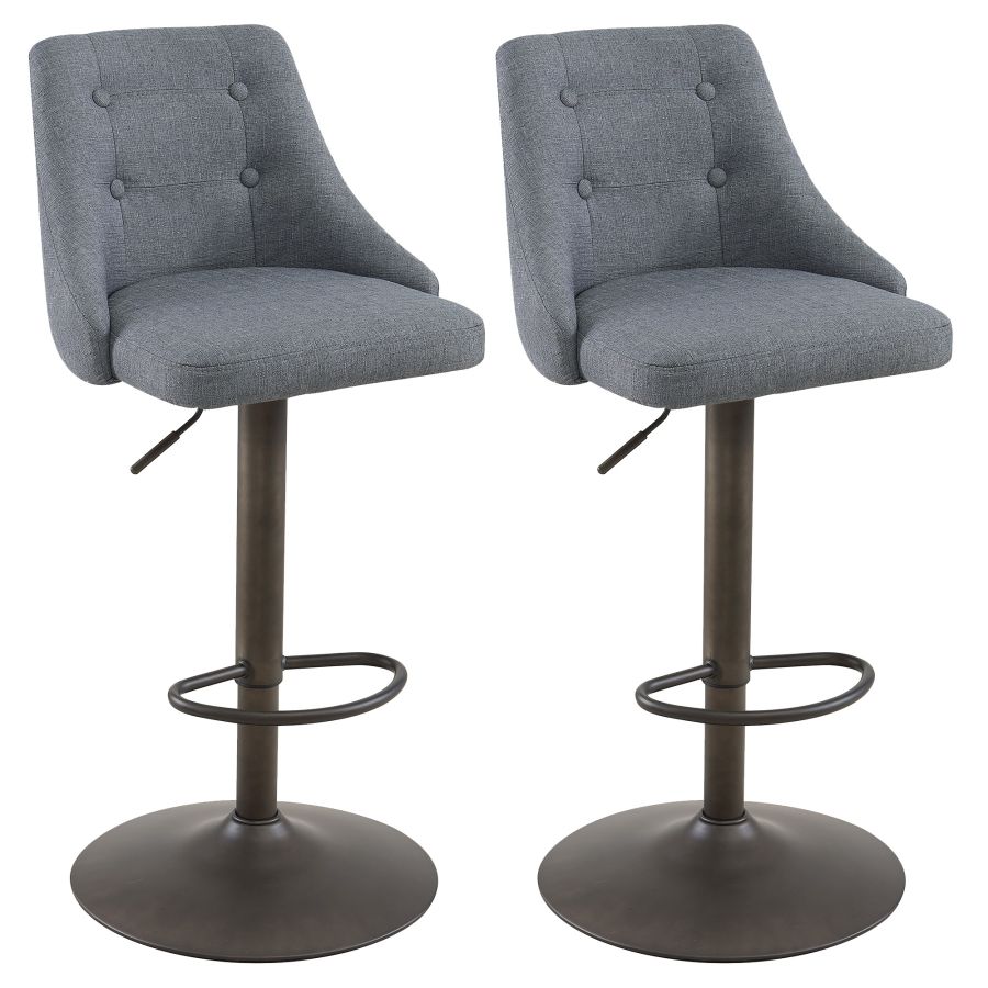 Tabouret Adyson Air Lift, lot de 2 en gris