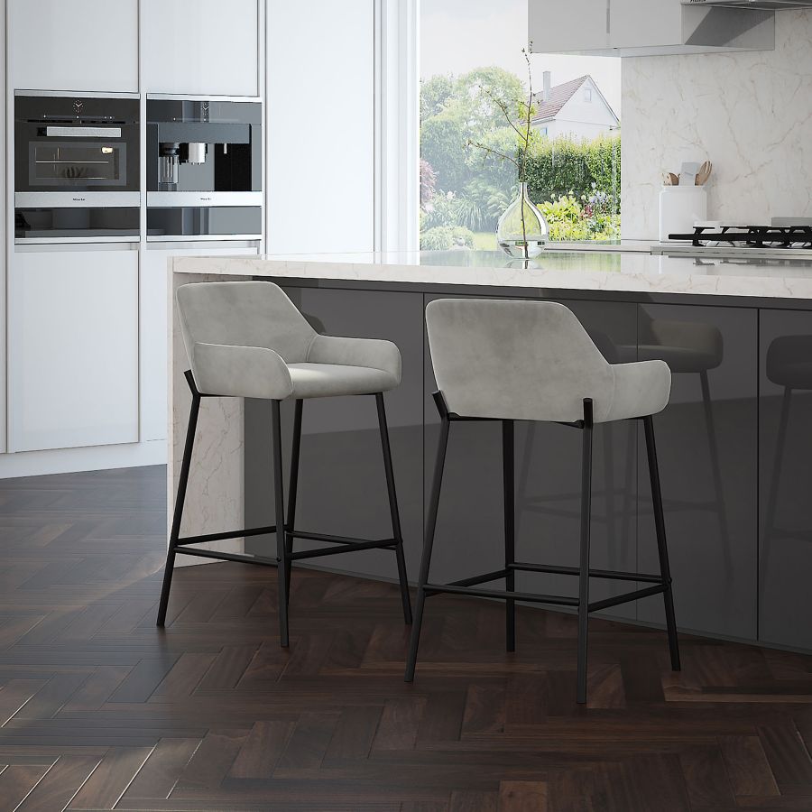 Tabouret de comptoir Baily 26'', ensemble de 2 en gris