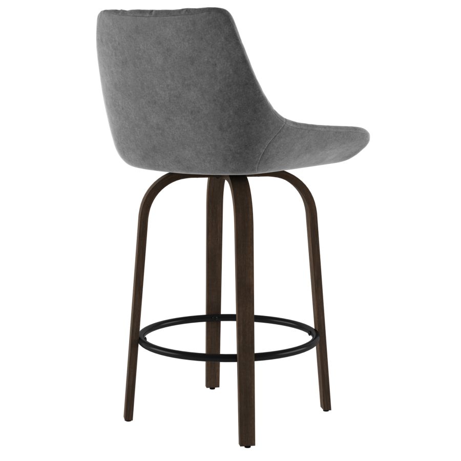 Tabouret de comptoir 26'' Kenzo, ensemble de 2 en gris