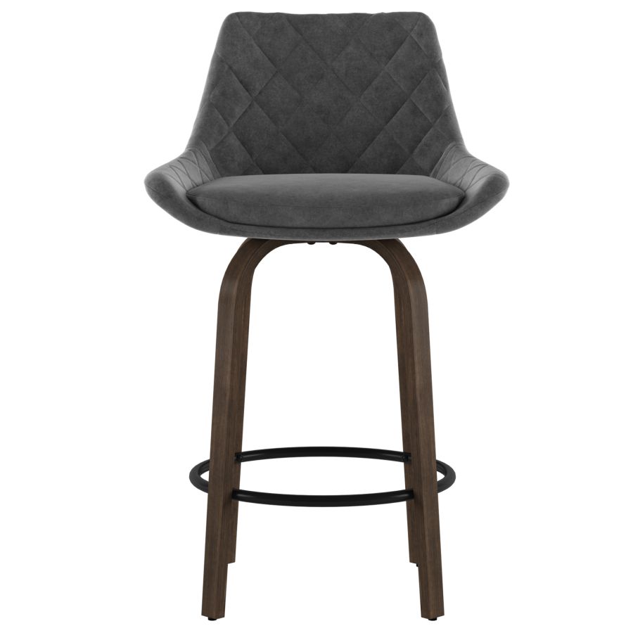 Tabouret de comptoir 26'' Kenzo, ensemble de 2 en gris