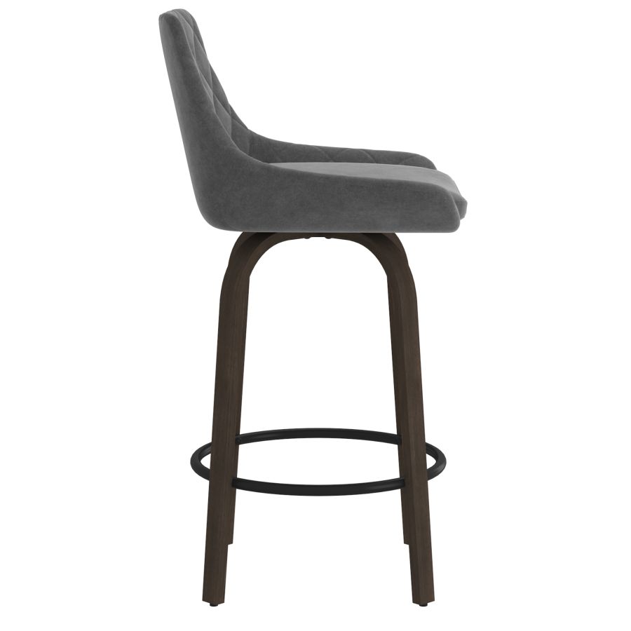 Tabouret de comptoir 26'' Kenzo, ensemble de 2 en gris