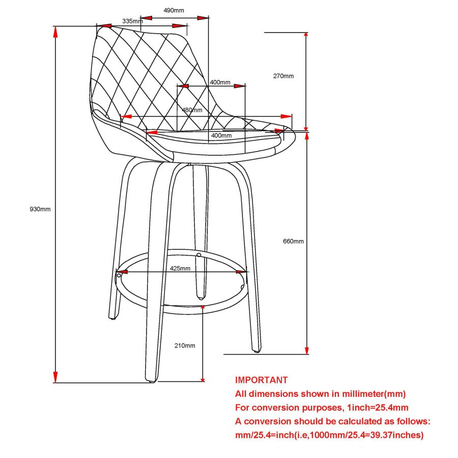 Tabouret de comptoir 26'' Kenzo, ensemble de 2 en gris