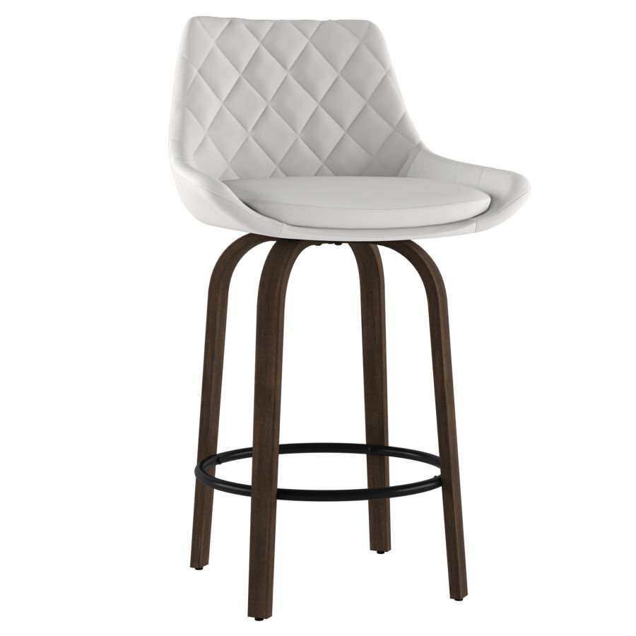 Tabouret de comptoir Kenzo 26'', ensemble de 2 en blanc