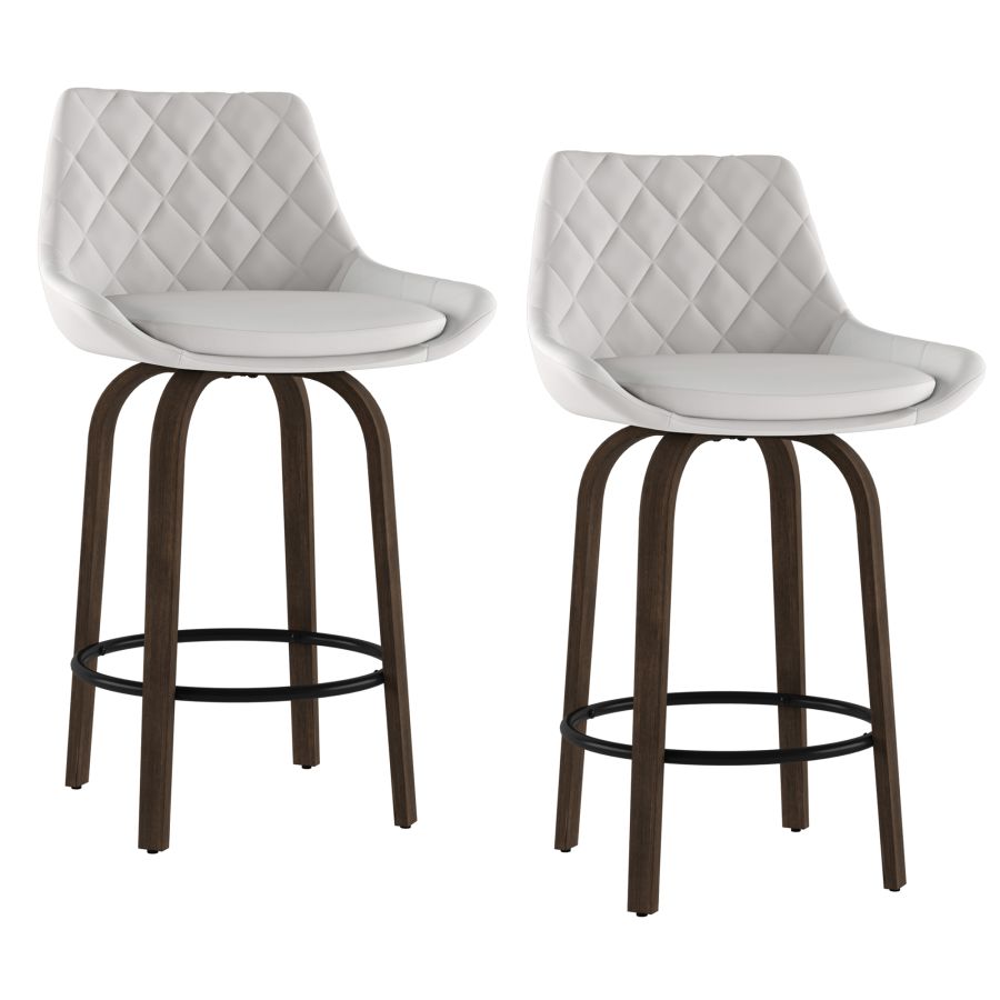 Tabouret de comptoir Kenzo 26'', ensemble de 2 en blanc