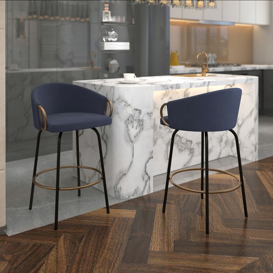Tabouret de comptoir Lavo 26", ensemble de 2, en bleu