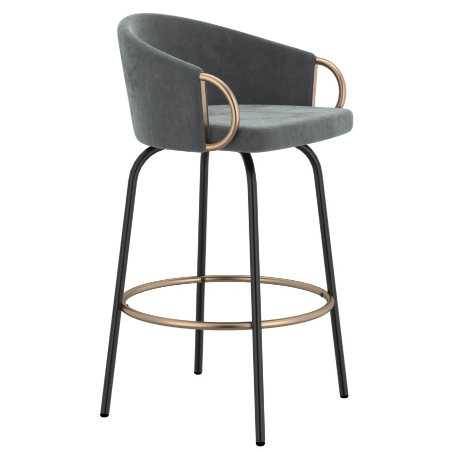 Tabouret de comptoir Lavo 26", ensemble de 2, en gris