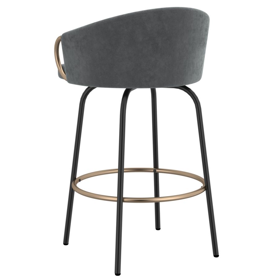 Tabouret de comptoir Lavo 26", ensemble de 2, en gris