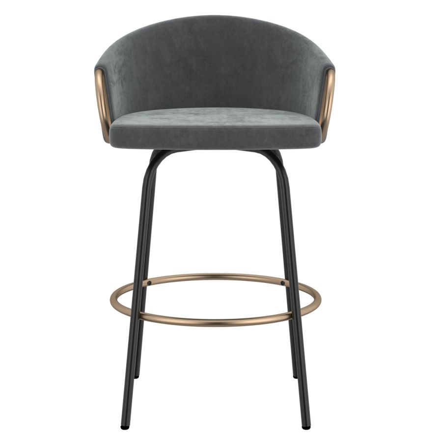 Tabouret de comptoir Lavo 26", ensemble de 2, en gris
