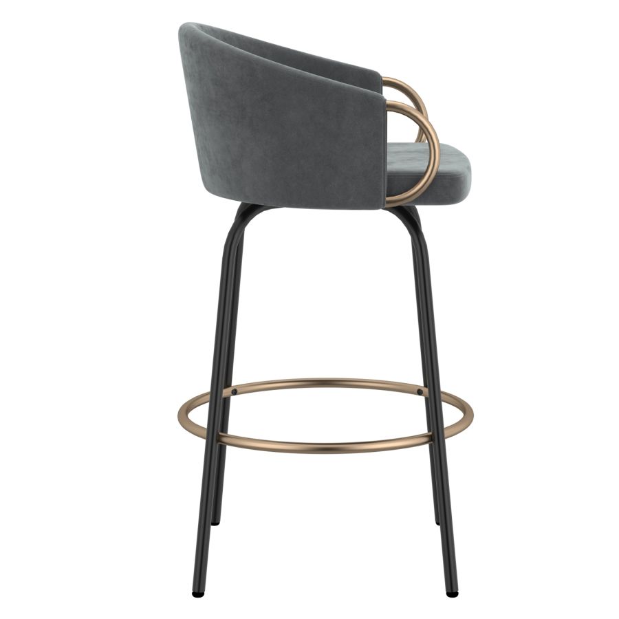 Tabouret de comptoir Lavo 26", ensemble de 2, en gris