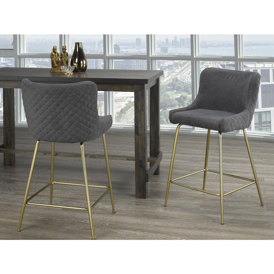 Tabouret de comptoir 26'' Giselle, ensemble de 2 en gris