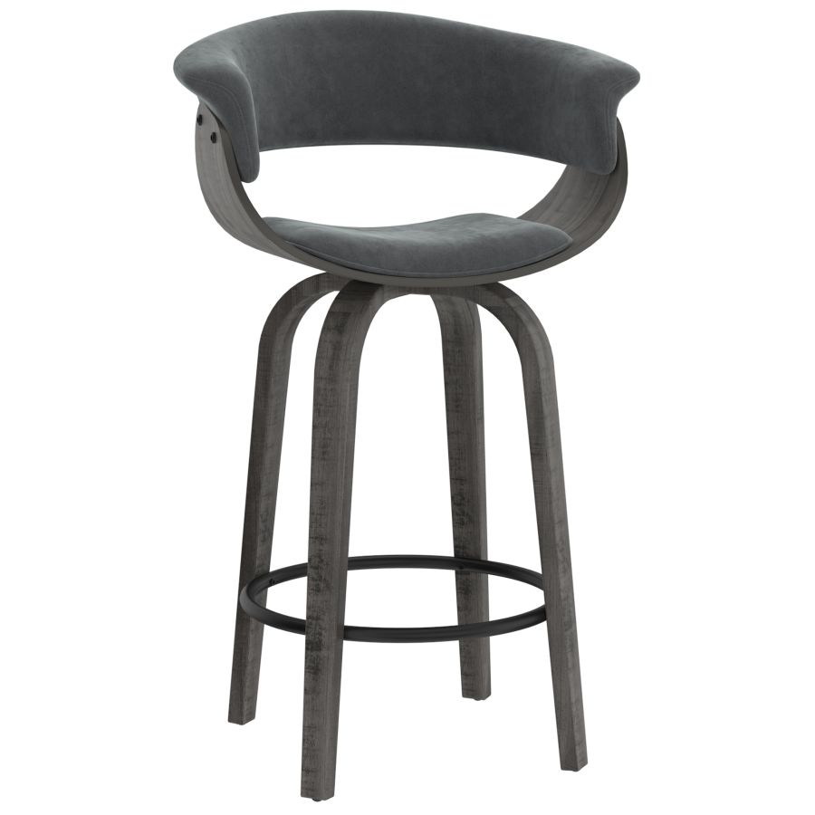 Tabouret de comptoir Holt 26'' en velours gris
