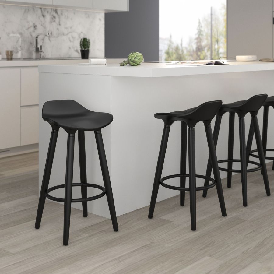 Tabouret de comptoir Trex 26'', ensemble de 2 en noir