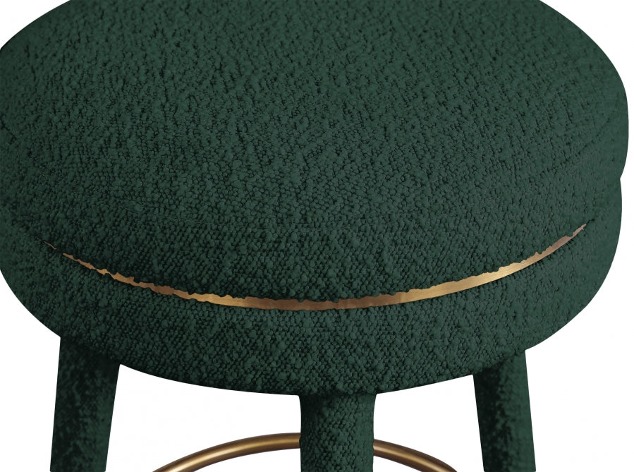 Tabouret de comptoir en tissu bouclé corail