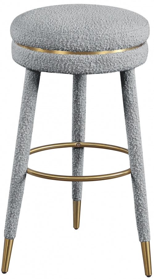 Tabouret de bar en tissu bouclé corail