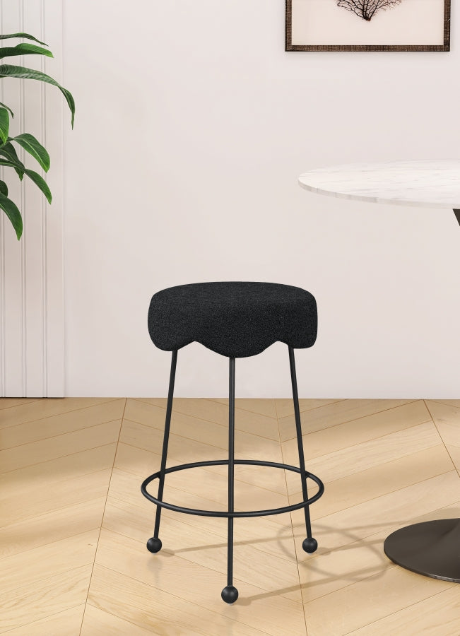 Tabouret de comptoir en tissu Fleur Boucle