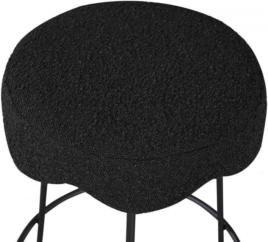 Tabouret de comptoir en tissu Fleur Boucle