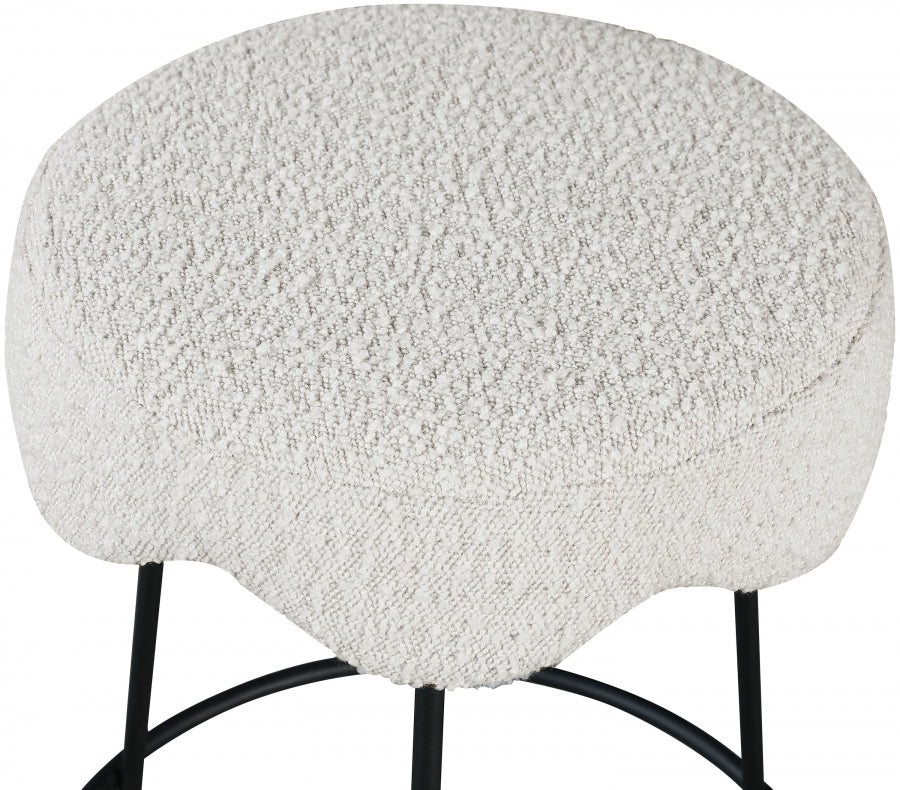 Tabouret de comptoir en tissu Fleur Boucle