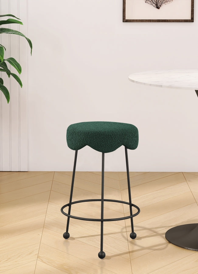 Tabouret de comptoir en tissu Fleur Boucle