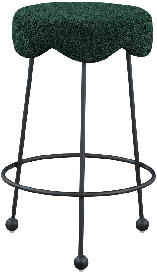 Tabouret de comptoir en tissu Fleur Boucle