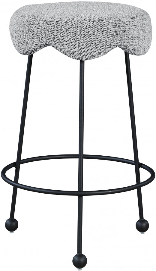 Tabouret de comptoir en tissu Fleur Boucle