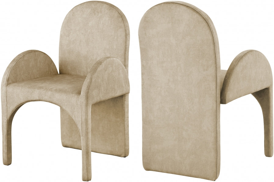 Fauteuil de salle à manger en velours d'été