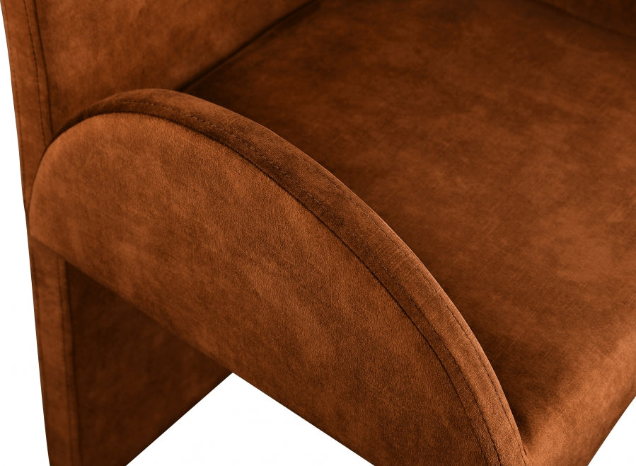 Fauteuil de salle à manger en velours d'été