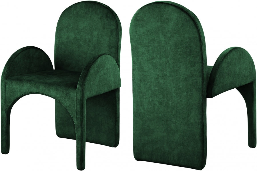 Fauteuil de salle à manger en velours d'été