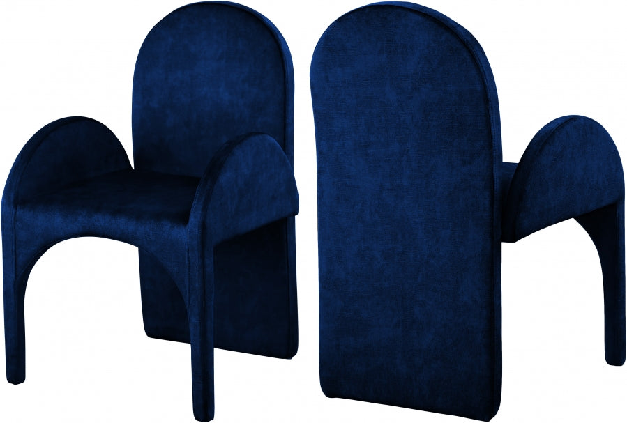 Fauteuil de salle à manger en velours d'été