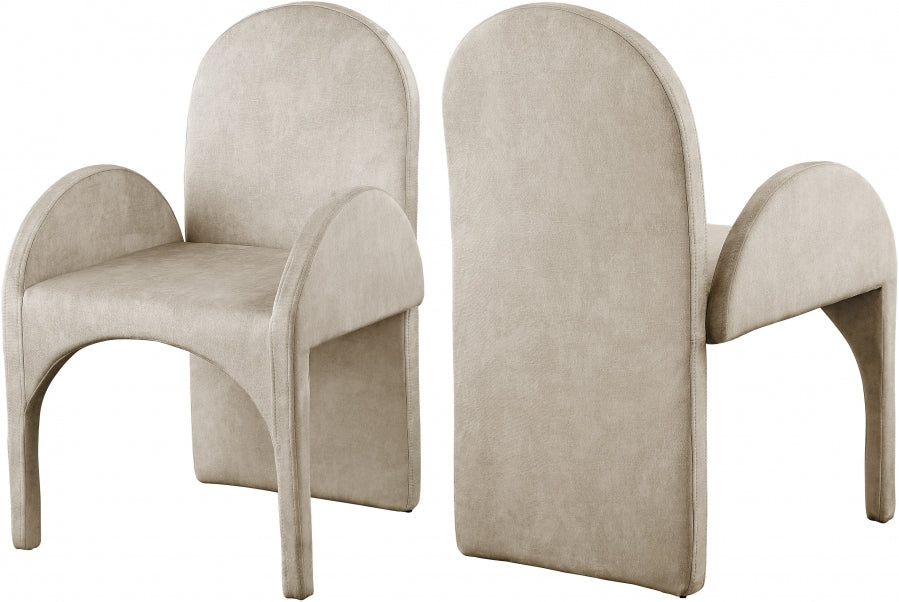 Fauteuil de salle à manger en velours d'été