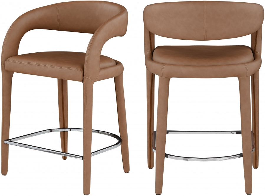 Tabouret de comptoir en similicuir Sylvester