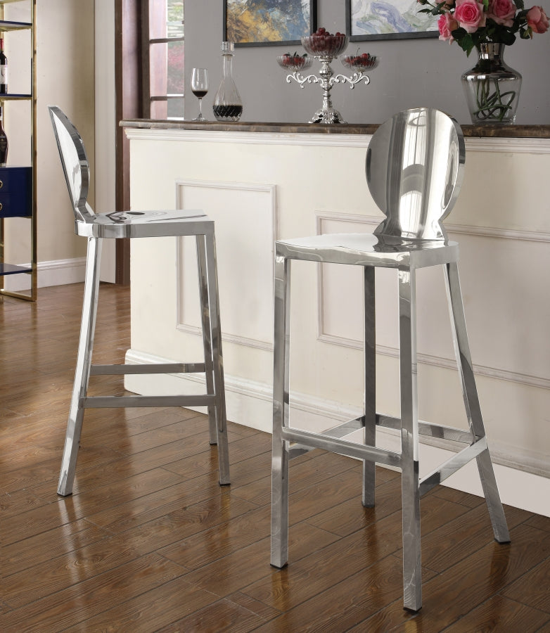 Tabouret de bar en acier inoxydable chromé Maddox